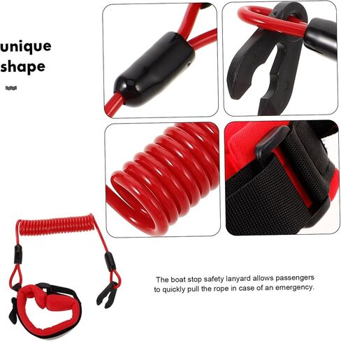 Boat Engine Lanyard Safety Cord Emergency Stop Harness for Motorboats Watercrafts Durable Wear Resistant Design User Friendly Activation for Enhanced Safety Water in Saudi Arabia