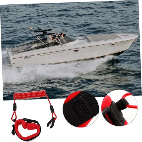 Boat Engine Lanyard Safety Cord Emergency Stop Harness for Motorboats Watercrafts Durable Wear Resistant Design User Friendly Activation for Enhanced Safety Water in Saudi Arabia