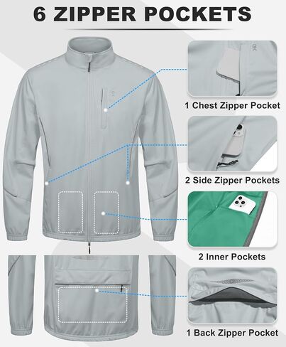 Little Donkey Andy Men's Cycling Jackets Reflective Packable Running Jacket Windproof Water-Resistant for Hiking Biking in Saudi Arabia
