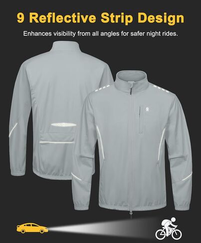 Little Donkey Andy Men's Cycling Jackets Reflective Packable Running Jacket Windproof Water-Resistant for Hiking Biking in Saudi Arabia