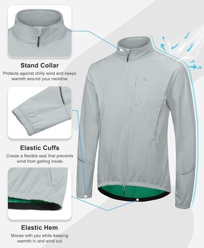 Little Donkey Andy Men's Cycling Jackets Reflective Packable Running Jacket Windproof Water-Resistant for Hiking Biking in Saudi Arabia