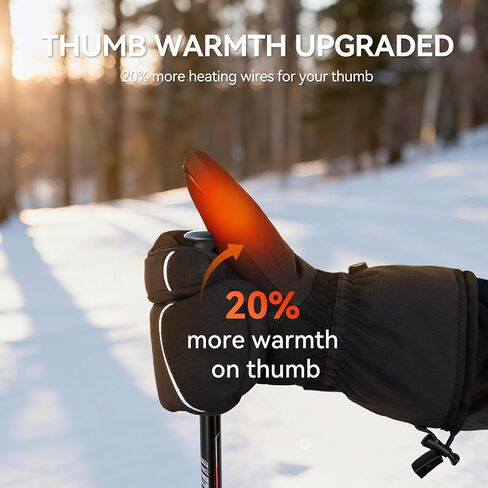 SAVIOR HEAT Heated Ski Mittens 3-Finger Gloves Electric Rechargeable Battery Mitts for Men Women Kids Winter Snowboard Motorcycle Skating Camping Hunting in Saudi Arabia