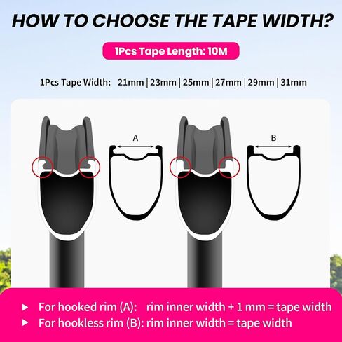 RideNow Tubeless Rim Tape 21/23/25/27/29/31mm Width x 10m Length, Bike Wheel Rim Tape Suitable for Tubeless MTB/Road/Gravel Bikes Wheel Carbon Tubeless Kit in Saudi Arabia