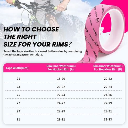 RideNow Tubeless Rim Tape 21/23/25/27/29/31mm Width x 10m Length, Bike Wheel Rim Tape Suitable for Tubeless MTB/Road/Gravel Bikes Wheel Carbon Tubeless Kit in Kuwait