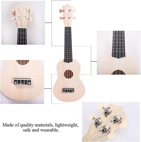 مجموعة Ukelele DIY، اصنع القيثارة الخشبية الخاصة بك مقاس 21 بوصة و4 أوتار للأطفال المبتدئين in Kuwait