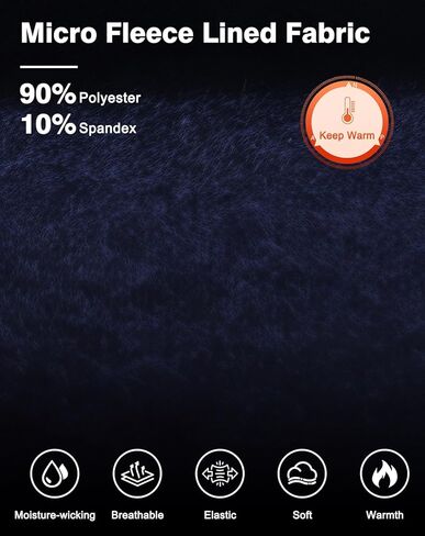 Men Thermal Compression Pants Fleece Lined Tights Athletic Heated Leggings Cold Weather Baselayer Winter Gear Pockets in Kuwait