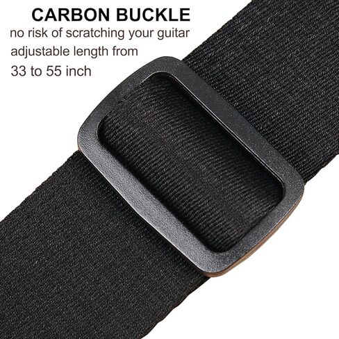 Guitar Strap, Acoustic Electric Guitar Straps, Adjustable Leather Ends Bass Guitar Strap with Picks Pocket in Kuwait