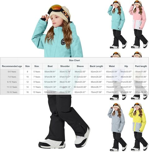 Snow Suit For Kids Girls Boys Two Piece Snowsuit Waterproof Windrpoof Ski Suits Jacket Snow Pants Set Winter Clothes in Saudi Arabia