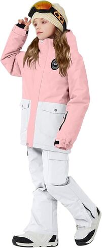 Snow Suit For Kids Girls Boys Two Piece Snowsuit Waterproof Windrpoof Ski Suits Jacket Snow Pants Set Winter Clothes in Saudi Arabia
