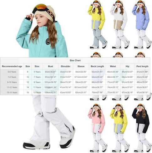 Snow Suit For Kids Girls Boys Two Piece Snowsuit Waterproof Windrpoof Ski Suits Jacket Snow Pants Set Winter Clothes in Saudi Arabia