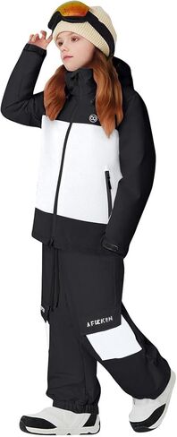 بدلة ثلج للأطفال - طقم سترات وسراويل تزلج للأولاد والبنات مكونة من قطعتين من الألوان المقاومة للماء على الجليد 3-14T in Kuwait