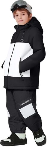 بدلة ثلج للأطفال - طقم سترات وسراويل تزلج للأولاد والبنات مكونة من قطعتين من الألوان المقاومة للماء على الجليد 3-14T in Kuwait