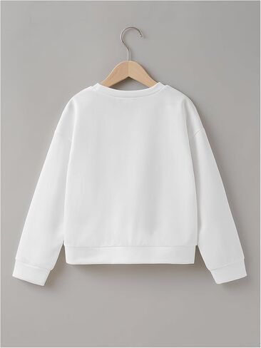 Girl's Bowknot Graphic Crewneck Sweatshirts Long Sleeve Pullovers Casual Fall Clothes in Saudi Arabia