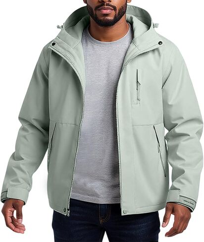 3-in-1 Jacket Men's Hooded Jacket Winter Warm Lined Outdoor Coat Windbreaker for Hiking Snow Waterproof Jackets in Saudi Arabia