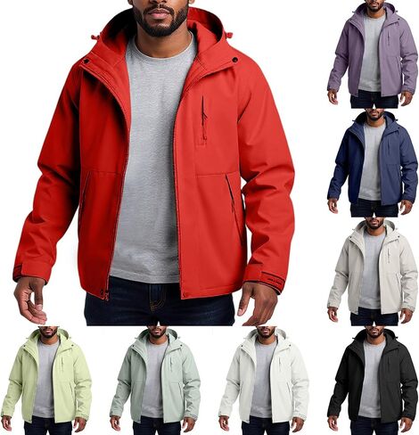 3-in-1 Jacket Men's Hooded Jacket Winter Warm Lined Outdoor Coat Windbreaker for Hiking Snow Waterproof Jackets in Saudi Arabia