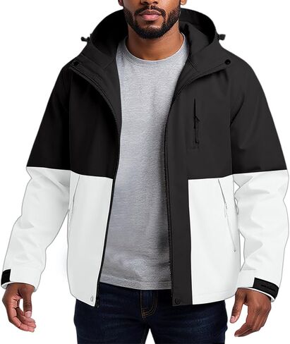 3-in-1 Jacket Men's Hooded Jacket Winter Warm Lined Outdoor Coat Windbreaker for Hiking Snow Waterproof Jackets in Saudi Arabia