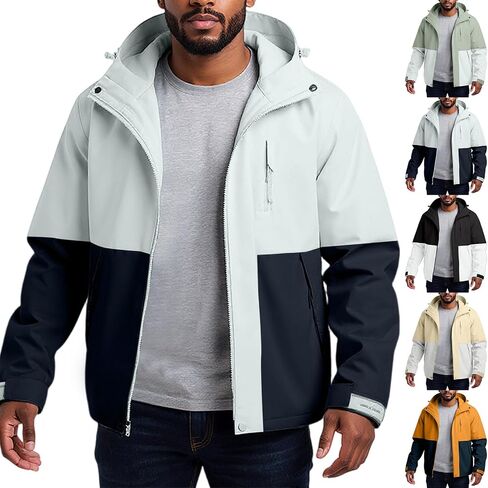 3-in-1 Jacket Men's Hooded Jacket Winter Warm Lined Outdoor Coat Windbreaker for Hiking Snow Waterproof Jackets in Saudi Arabia