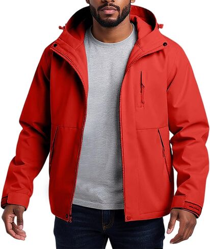 3-in-1 Jacket Men's Hooded Jacket Winter Warm Lined Outdoor Coat Windbreaker for Hiking Snow Waterproof Jackets in Saudi Arabia