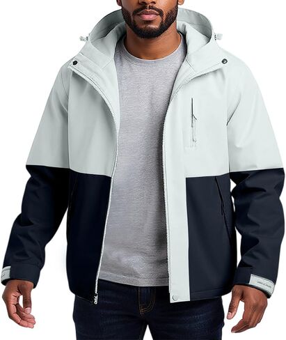 3-in-1 Jacket Men's Hooded Jacket Winter Warm Lined Outdoor Coat Windbreaker for Hiking Snow Waterproof Jackets in Saudi Arabia
