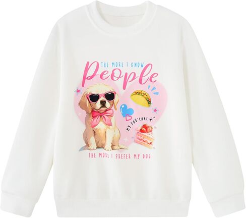 RAISEVERN Girl's Graphic Crew Neck Sweatshirt Long Sleeve Pullover Tops T Shirt in Saudi Arabia