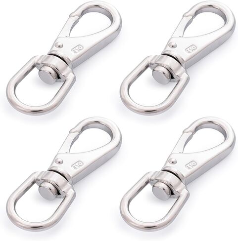 SHONAN 3.5 Inch Stainless Steel Flag Clips for Flagpole Rope- 4 Pack Diving Clips Flag Pole Clips, Swivel Snap Hooks for Dog leashes, Keychains, Boat Ropes, Bird Feeders in Kuwait