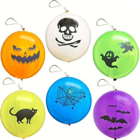 18pcs Halloween Spooky Punch Reaction Balls, 18 inch Large Party Favors, Treats, Goodie Bag Fillers, Party Game Supplies in Saudi Arabia