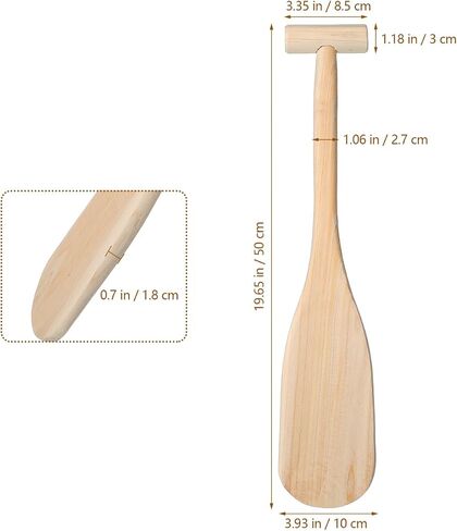 Small Wooden Canoe Paddle Lightweight Boats Paddle Kids Wood Boat Oar Portable Boating Supplies with Ergonomic Handle Durable Design for Lakes Rivers and Stage Performance Adult Kids (19.5 Inch) in Saudi Arabia