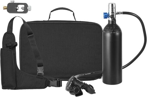 VEVOR Scuba Tank, 1L Portable Diving Tank, Diving Oxygen Cylinder Support 15-20 Minutes Underwater Breathing, 98.43 ft Diving Depth, Refillable Snorkel Air Tank Kit for Underwater Exploration Rescue in Kuwait