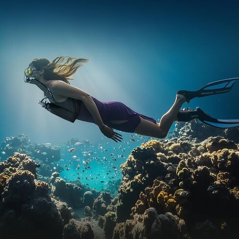 VEVOR Scuba Tank, 1L Portable Diving Tank, Diving Oxygen Cylinder Support 15-20 Minutes Underwater Breathing, 98.43 ft Diving Depth, Refillable Snorkel Air Tank Kit for Underwater Exploration Rescue in Kuwait