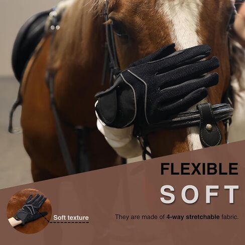 Riding Gloves Equestrian Women, Equestrian Gloves for Horseback Riding, Horse Riding Gloves for Equestrian Girls, Equestrian Show, Black Womens Glove, for Women Men, Winter Horse Riding Gear in Saudi Arabia