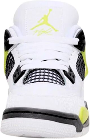 حذاء Nike Air Jordan 4 Retro (PS) للأطفال الكبار، أبيض/LT-Lemon Twist (HJ5990-100). in Kuwait