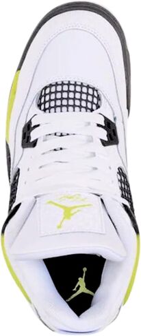 حذاء Nike Air Jordan 4 Retro (PS) للأطفال الكبار، أبيض/LT-Lemon Twist (HJ5990-100). in Kuwait