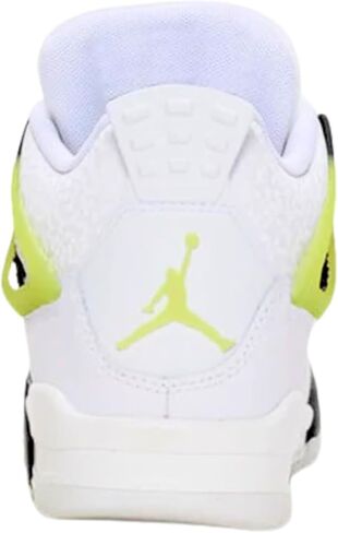 حذاء Nike Air Jordan 4 Retro (PS) للأطفال الكبار، أبيض/LT-Lemon Twist (HJ5990-100). in Kuwait