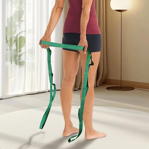 Stretching Strap Yoga Strap Physical Therapy for Home Workout, Exercise, Pilates and Gymnastics, 10 Loops Non-Elastic Stretch Bands with Aesthetic Packaging for Women Men in Saudi Arabia