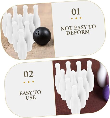 Kisangel 10Pcs Mini Bowling Pin Kit for HIPS Material Bowling Game Props for Tabletop Fun for Family and Friends in Saudi Arabia