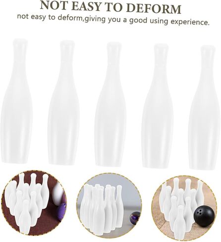 Kisangel 10Pcs Mini Bowling Pin Kit for HIPS Material Bowling Game Props for Tabletop Fun for Family and Friends in Saudi Arabia