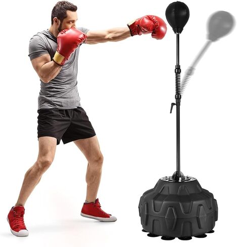 Cobras Reflex Bag Boxing | Boxing Speed Bag with Stand | 56-72in Height Adjustable, Standing Punching Bag for Adults | Speed Ball Kickboxing Bags for Training, Stress Relief and Fitness in Saudi Arabia