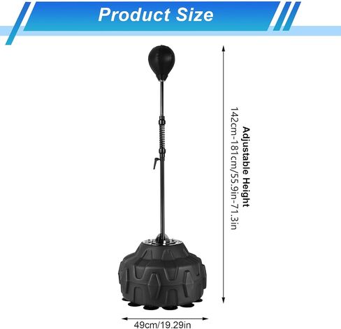 Cobras Reflex Bag Boxing | Boxing Speed Bag with Stand | 56-72in Height Adjustable, Standing Punching Bag for Adults | Speed Ball Kickboxing Bags for Training, Stress Relief and Fitness in Saudi Arabia