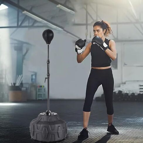 Cobras Reflex Bag Boxing | Boxing Speed Bag with Stand | 56-72in Height Adjustable, Standing Punching Bag for Adults | Speed Ball Kickboxing Bags for Training, Stress Relief and Fitness in Saudi Arabia