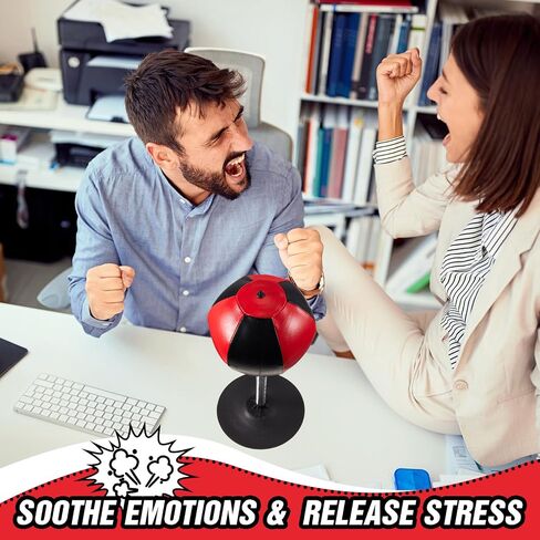 Honoson 2 Pcs Desktop Punching Bags with Suction Cup Stress Relief Boxing Bag Punch Ball Funny Christmas Gift for Boss Coworker Office Desk(Mixed,Black & Red, Black & White & Red) in Saudi Arabia