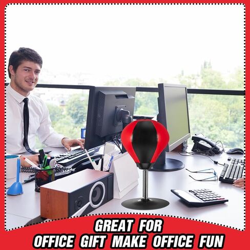 Honoson 2 Pcs Desktop Punching Bags with Suction Cup Stress Relief Boxing Bag Punch Ball Funny Christmas Gift for Boss Coworker Office Desk(Mixed,Black & Red, Black & White & Red) in Saudi Arabia
