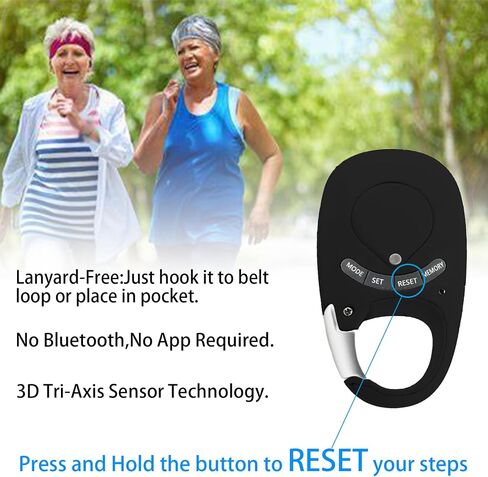 3D Pedometer with Carabiner, Accurate Step Tracker, Step Counter, Distance Tracker, 7 Days Memory, Calorie Counter for Men Women Kids Seniors in Saudi Arabia