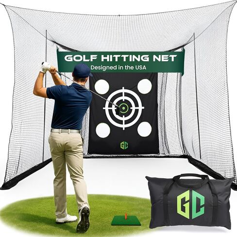 GrdnCare Premium Golf Hitting Net 10x10x10FT (Net Only) - Golf Practice Net with Targets, Protection & Strike Net, Mat & Tee, Carry Bag (No Metal Frame) Golf Nets for Backyard, Indoor, Outdoor, Garage in Saudi Arabia