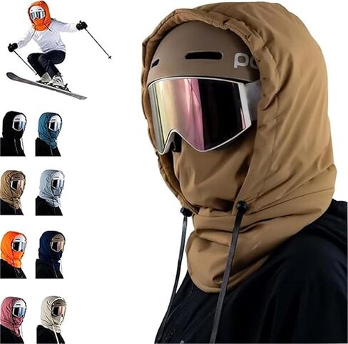 Agriculturi 3 in 1 Winter Ski Windproof Hood, Waterproof Fleece Lined Hood Hat, Suitable for Skiing, Hiking & Cycling in Saudi Arabia