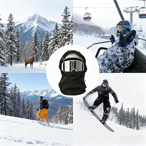 Agriculturi 3 in 1 Winter Ski Windproof Hood, Waterproof Fleece Lined Hood Hat, Suitable for Skiing, Hiking & Cycling in Saudi Arabia