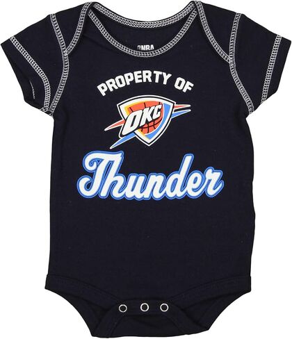 Outerstuff Oklahoma City Thunder NBA Baby Boys الرضع/حديثي الولادة طقم مكون من 3 قطع، أسود/رمادي/أزرق، 0-3 أشهر in Saudi Arabia
