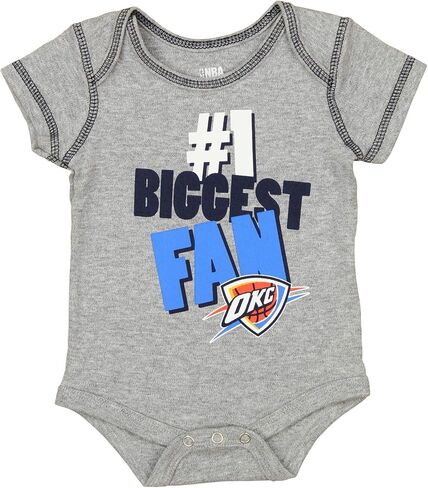 Outerstuff Oklahoma City Thunder NBA Baby Boys الرضع/حديثي الولادة طقم مكون من 3 قطع، أسود/رمادي/أزرق، 0-3 أشهر in Saudi Arabia