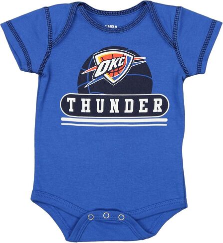 Outerstuff Oklahoma City Thunder NBA Baby Boys الرضع/حديثي الولادة طقم مكون من 3 قطع، أسود/رمادي/أزرق، 0-3 أشهر in Saudi Arabia
