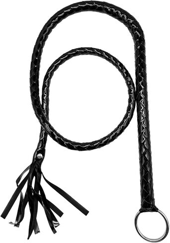 Faux Leather Black Whip Costume Whip Handmade Bullwhip, Whips for Stage Performance Racing Cosplay Costume Accessories,Whip Costume Accessory Horse Riding Crops Equestrianism in Saudi Arabia