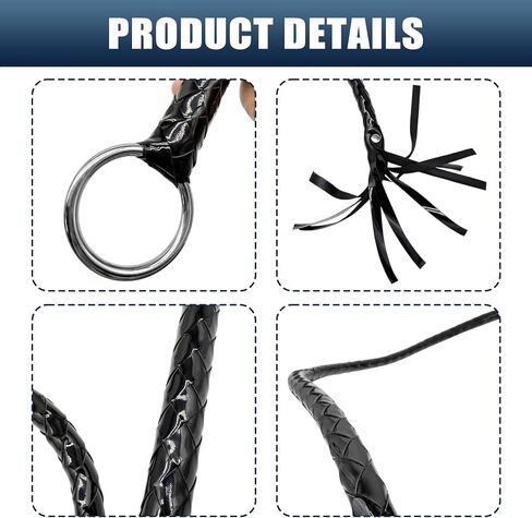 Faux Leather Black Whip Costume Whip Handmade Bullwhip, Whips for Stage Performance Racing Cosplay Costume Accessories,Whip Costume Accessory Horse Riding Crops Equestrianism in Saudi Arabia